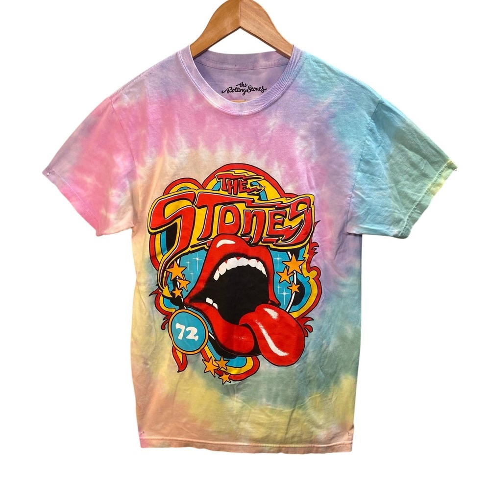 The Rolling Stones T-Shirt Small Tie Dye Graphic Band Tee Indie Grunge Festival